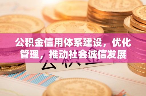 麻豆公积金信用体系建设，优化管理，推动社会诚信发展