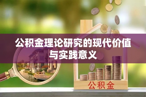 麻豆公积金理论研究的现代价值与实践意义