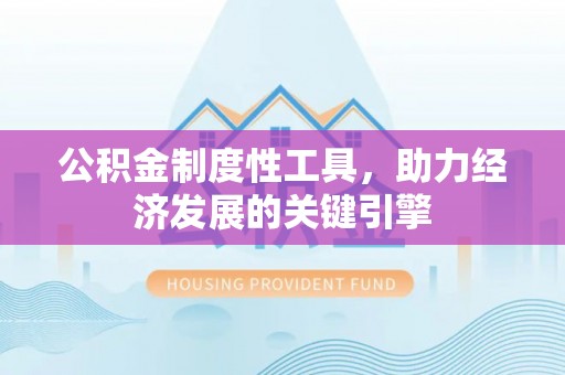 麻豆公积金制度性工具，助力经济发展的关键引擎