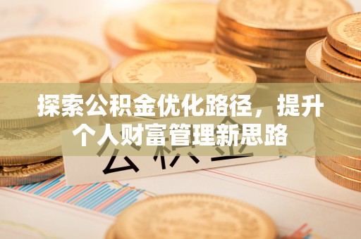 麻豆探索公积金优化路径，提升个人财富管理新思路